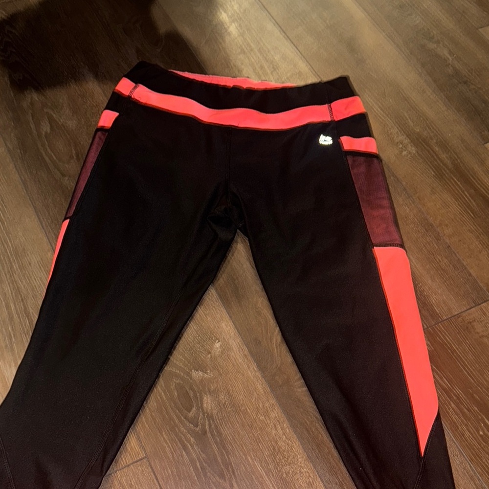 Kids Black and Pink Athletic Leggings